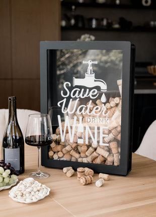 Wine Cork Box – Save Water, Drink Wine