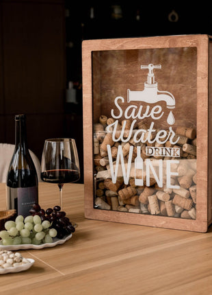 Wine Cork Box – Save Water, Drink Wine