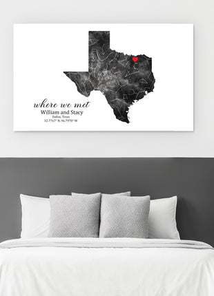 Where We Met - State Custom Star Map
