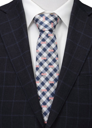DC Batman Plaid Navy Men's Tie