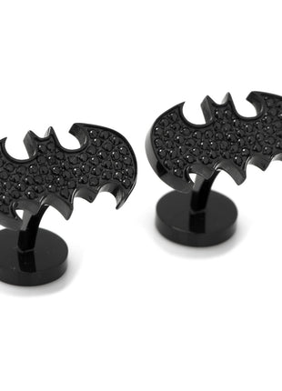 DC Batman Stainless Steel Black Pave Crystal Cufflinks