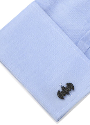 DC Batman Stainless Steel Black Pave Crystal Cufflinks