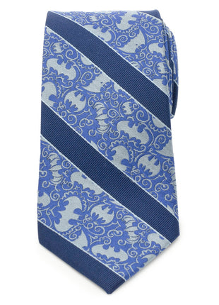DC Batman Stripe Multi Emblem Blue Men's Tie