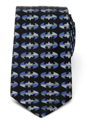 DC Batman Blue Blocked Black Men's Tie