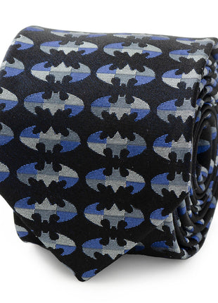 DC Batman Blue Blocked Black Men's Tie
