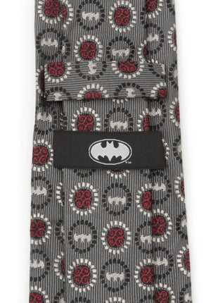 DC Batman Medallion Symbol Charcoal Silk Men's Tie
