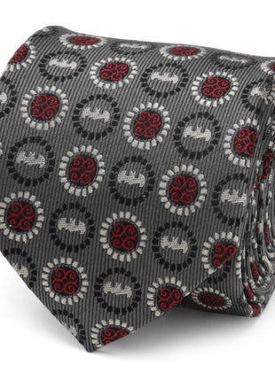DC Batman Medallion Symbol Charcoal Silk Men's Tie