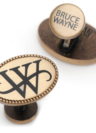 DC Batman Wayne Monogram Gold Cufflinks