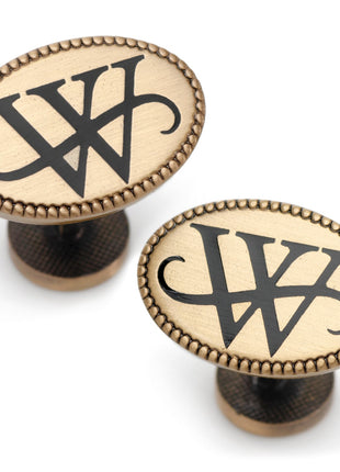DC Batman Wayne Monogram Gold Cufflinks