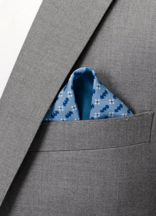DC Batman Multi Motif Blue Pocket Square