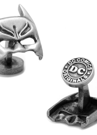 DC Batman Cowl Mask Silver Cufflinks