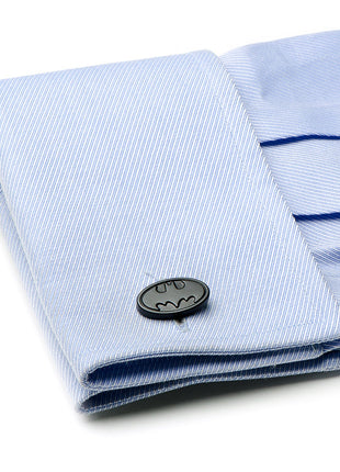 DC Batman Logo Satin Black Cufflinks