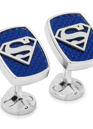DC Superman Stainless Steel Carbon Fiber Cufflinks