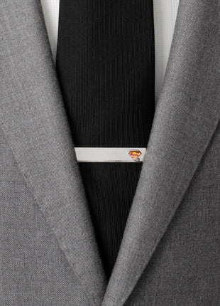 DC Superman Hidden Message Silver Tie Bar