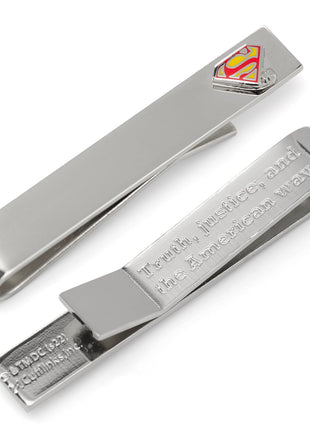 DC Superman Hidden Message Silver Tie Bar
