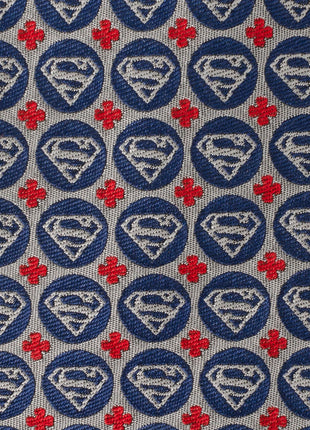 DC Superman Shield Motif Gray Men's Tie