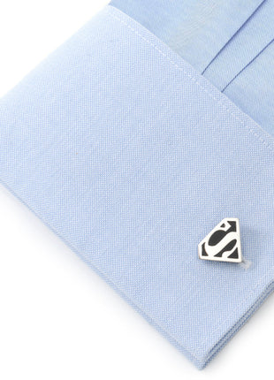 DC Superman Black Onyx Stainless Steel Cufflinks