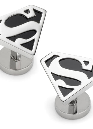 DC Superman Black Onyx Stainless Steel Cufflinks