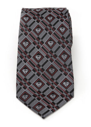 DC Superman Geometric Gray Silk Men's Tie