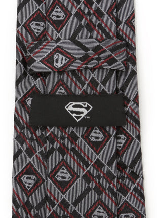 DC Superman Geometric Gray Silk Men's Tie
