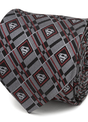 DC Superman Geometric Gray Silk Men's Tie