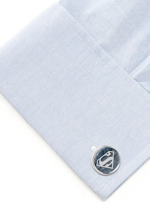 DC Superman Navy Gemstone Cufflinks