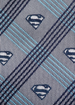 DC Superman Gray Plaid Tie