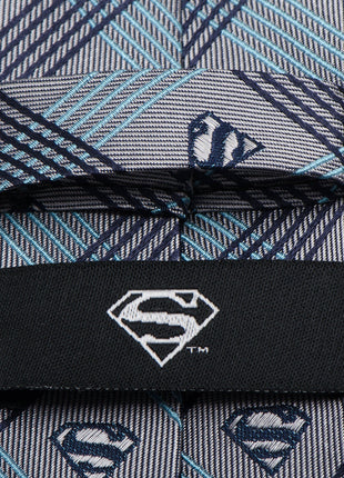 DC Superman Gray Plaid Tie