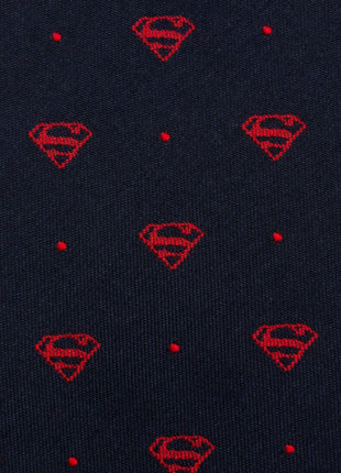 DC Superman Shield Navy and Red Dot Tie
