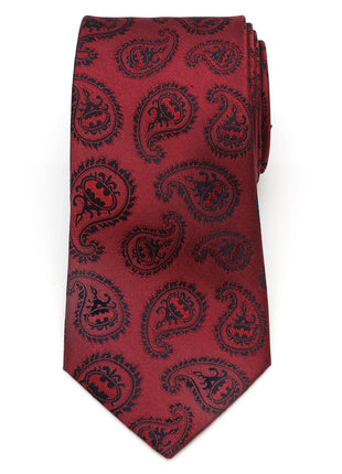 DC Batman Red Paisley Tie