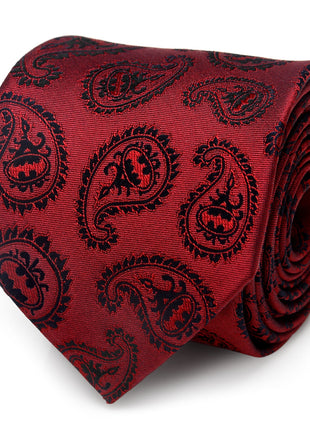 DC Batman Red Paisley Tie