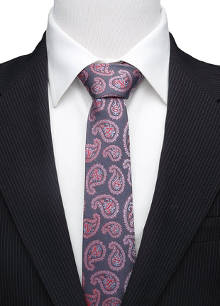 DC Superman Red and Blue Paisley Tie