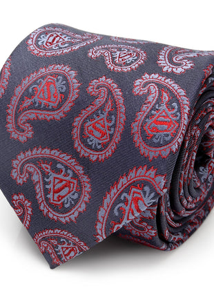 DC Superman Red and Blue Paisley Tie