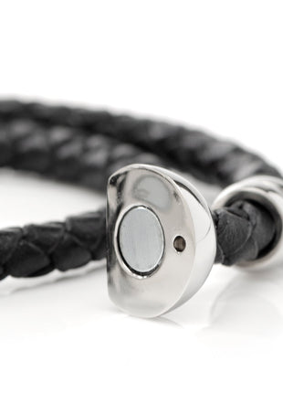 Disney Mickey Silhouette Black Double Wrapped Leather Bracelet