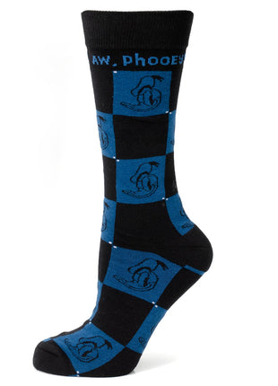 Disney Donald Duck Black Dress Socks & Blue Mickey Mouse Lapel Pin Gift Set
