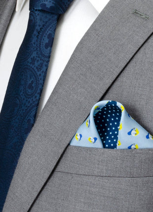 Disney Donald Duck Blue Pocket Square