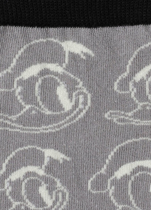 Disney Donald Duck Patterned Gray Socks and Mickey Mouse Blue Lapel Pin Gift Set