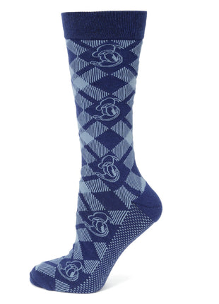 Disney Donald Duck Plaid Socks and Mickey Mouse Blue Lapel Pin Gift Set