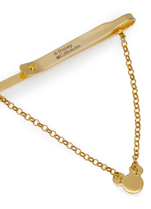 Disney Mickey Mouse Gold Crystal Chain Tie Bar