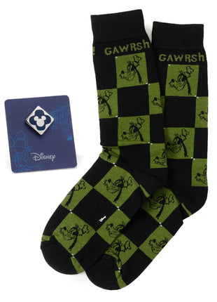 Disney Goofy Check Socks and Mickey Mouse Blue Lapel Pin Gift Set