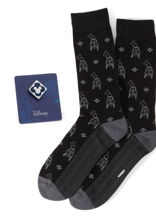 Disney Goofy Socks & Mickey Mouse Blue Lapel Pin Gift Set