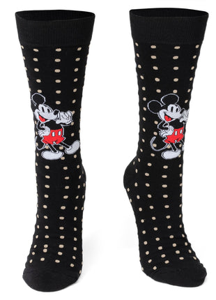Disney Mickey Mouse Dot Socks and Blue Lapel Pin Gift Set