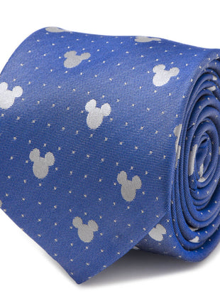 Disney Mickey Mouse Blue Pin Dot Men's Tie