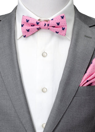 Disney Mickey Mouse Pink Dot Silhouette Pre-Tied Bow Tie