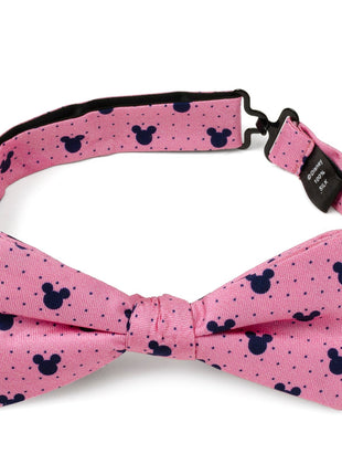 Disney Mickey Mouse Pink Dot Silhouette Pre-Tied Bow Tie