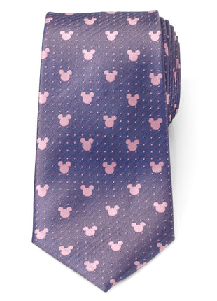 Disney Mickey Mouse Purple and Pink Dot Silhouette Tie