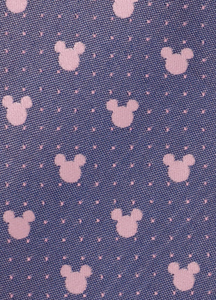 Disney Mickey Mouse Purple and Pink Dot Silhouette Tie