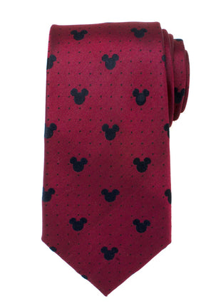 Disney Mickey Mouse Red Pin Dot Men's Tie