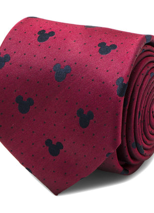 Disney Mickey Mouse Red Pin Dot Men's Tie