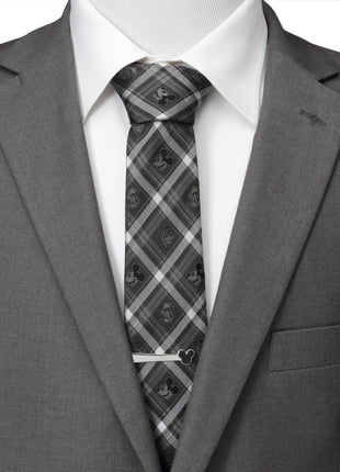 Disney Mickey and Friends Charcoal Plaid Men's Tie